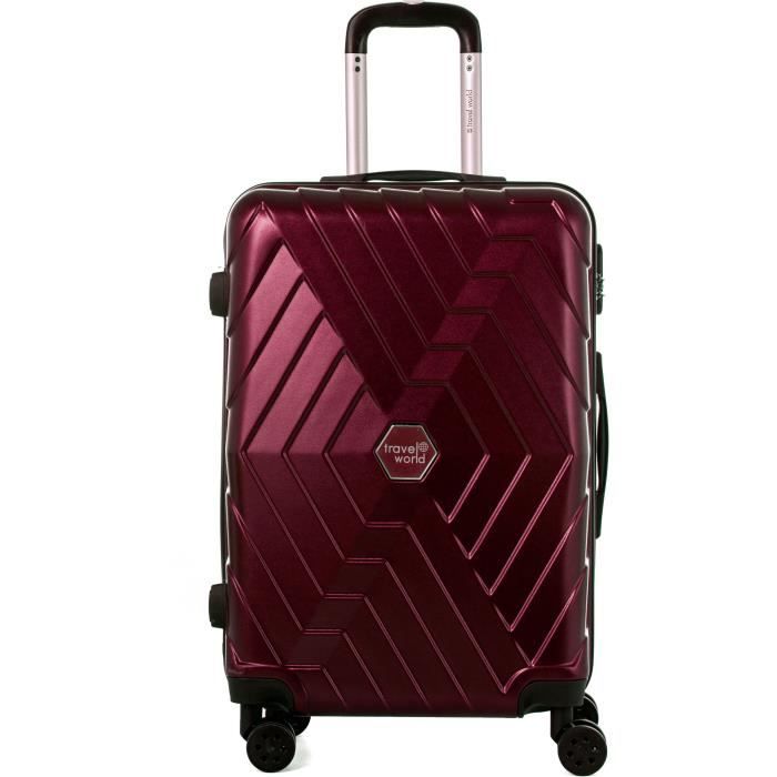 TRAVEL WORLD Trolley - ABS - 4 Ruote - XL - 70 cm - Rosso