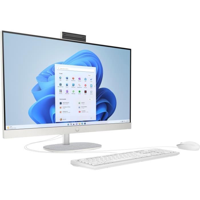 Image secondaire de PC Tout-en-un HP 27-cr0061nf - Windows 11 - 27 FHD IPS - Ryzen 5 7520U - RAM 16Go - Stockage 512Go + Clavier et souris filaires