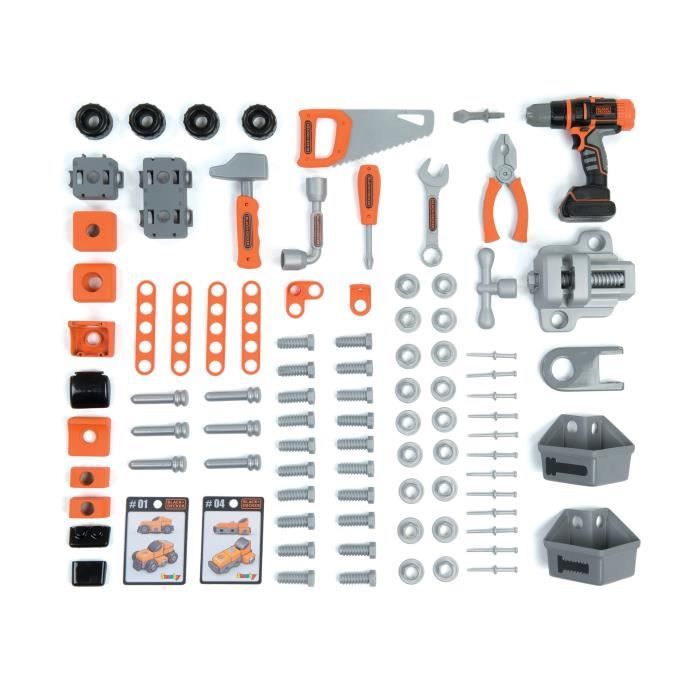 SMOBY - Établi Bricolo Black+Decker - 92 accessoires - 7 outils