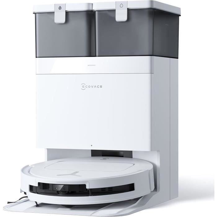 ECOVACS DEEBOT T50 OMNI - Aspirateur Robot Laveur avec Station - 15000Pa - Brosse latérale et serpilliere Extensibles - ZeroTang