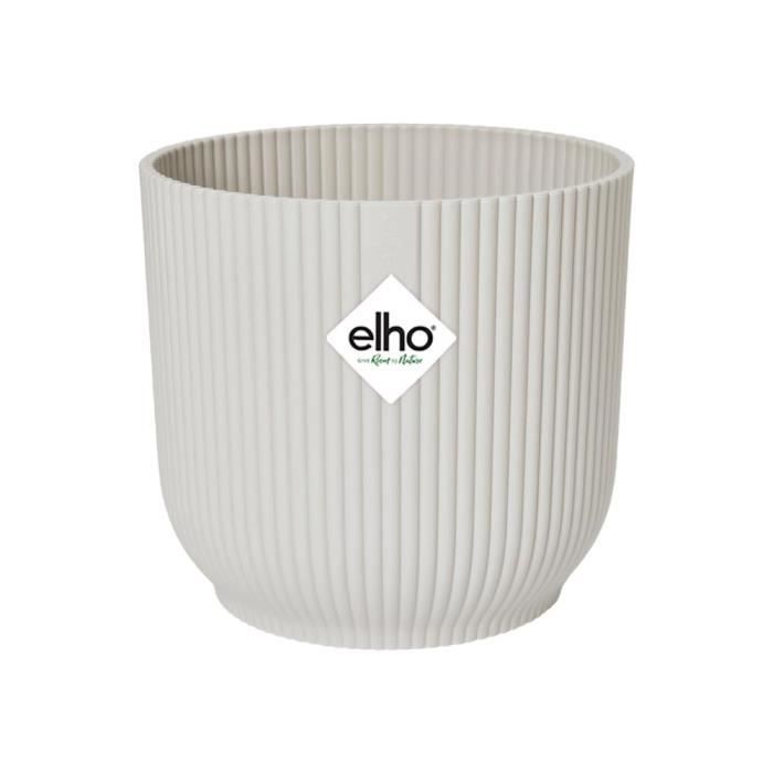 ELHO Vibes Fold Vaso da fiori rotondo Wheels 35 - Bianco - Ø 35 x H 32 cm - interno - 100% riciclato