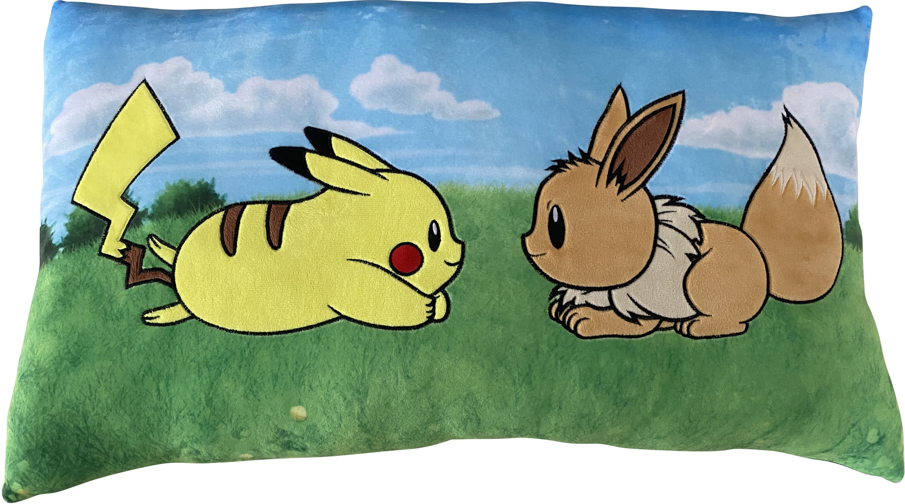 Coussin premium - POKEMON - Pikachu & Eevee - Microfibre - 60 cm
