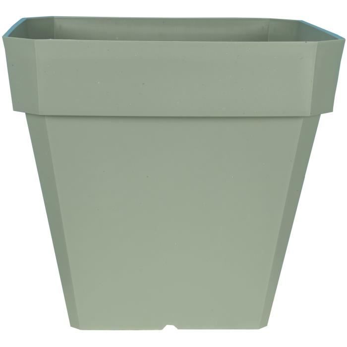 RIVIERA SOLEILLA square flower box - Plastic - 50x50 cm - Clay green