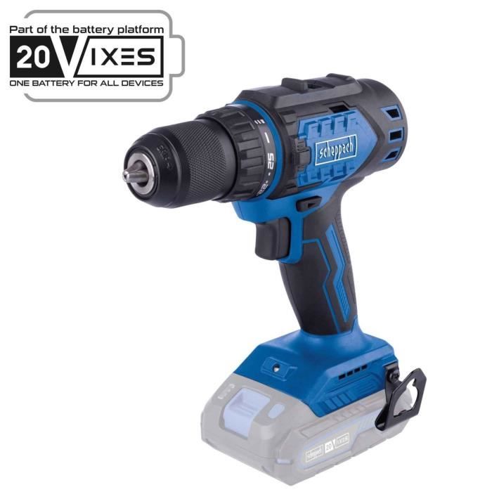 Cordless drill-driver - SCHEPPACH - 20V IXES - Torque 60 Nm - 13mm chuck - without battery or charger - BC-DD60-X