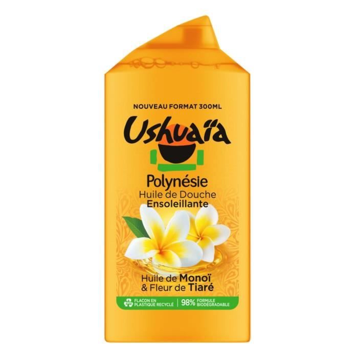 Huile de douche USHUAiA Rituel de Polynésie Monoi & Fleur de Tiaré - 300 ml x12