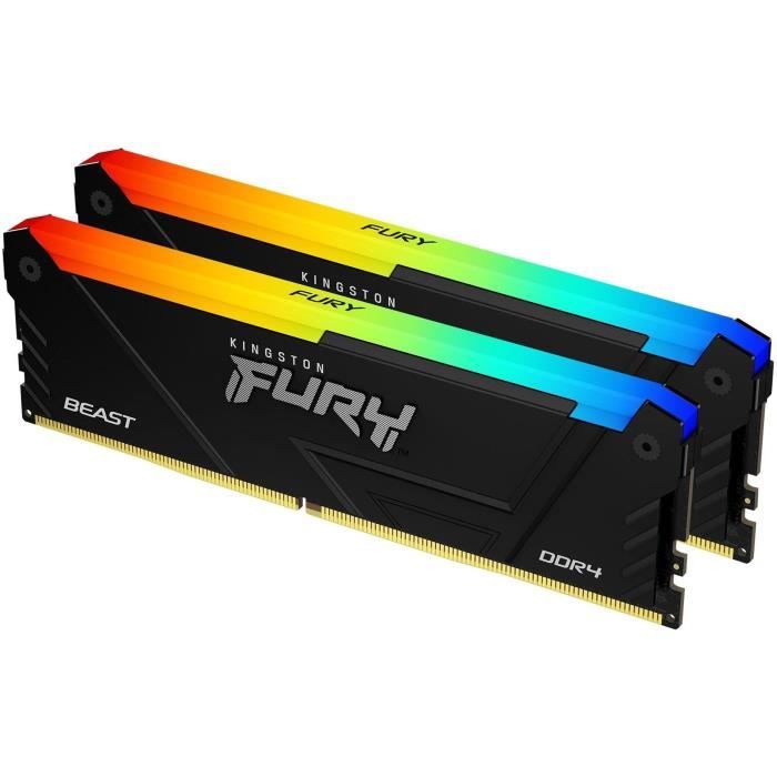 RAM memory - KINGSTON - FURY Beast - RGB - 32 GB (2 x 16 GB) - DDR4 - 3600 MHz CL18 - (KF436C18BB2AK2/32)