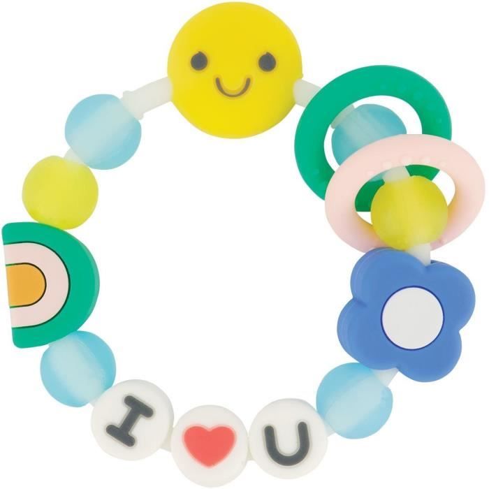 Braccialetto dell'amicizia per la dentizione - INFANTINO - 316773 - Silicone - Ti amo Je t'Aime