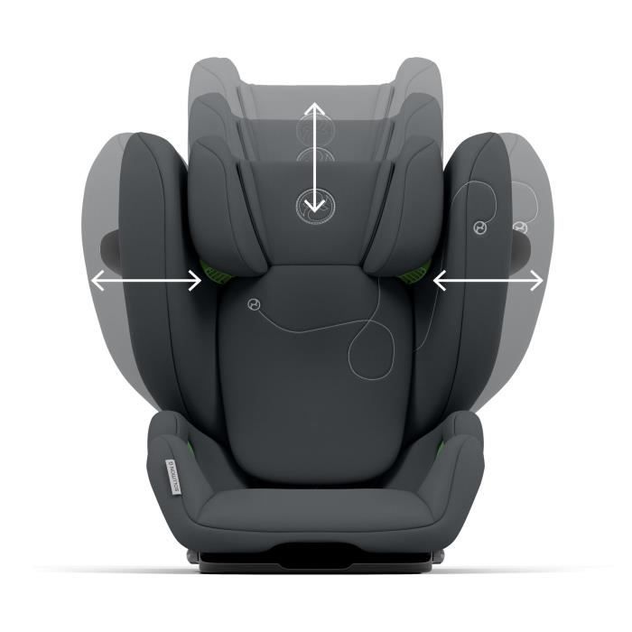 Cybex Siege auto Solution G i-Fix - Groupe 2/3 - De 3 a 12 ans - Fixation Isofix ou ceinture - Inclinable - Noir granite