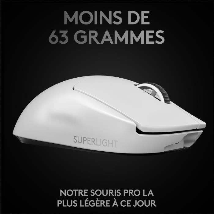 Souris Gaming - sans fil - LOGITECH G - PRO X SUPERLIGHT - Blanc