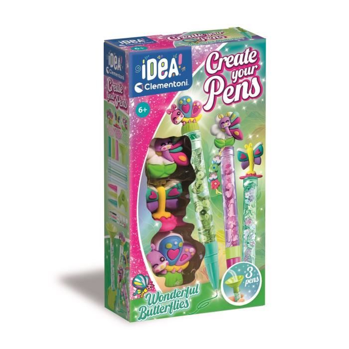 CLEMENTONI - Crée tes stylos - Wonderful Butterflies