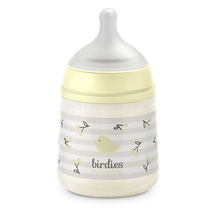 Biberon Suavinex Birdies 150 ml avec Tétine SX Pro S - Beige