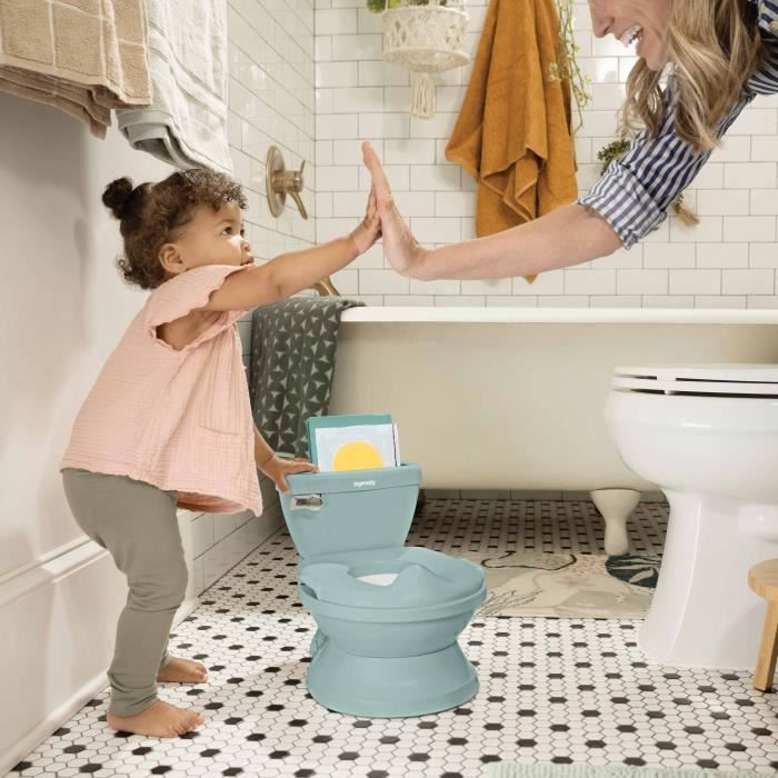 Image secondaire de INGENUITY Mini Toilette enfant avec Réducteur de Toilette inclus, Chasse d'eau musicale et rangement lingette intégré Vert