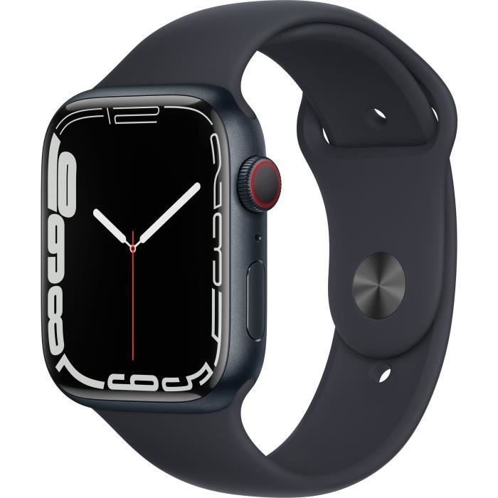Apple Watch Series 7 GPS + Cellular - 45mm - Boîtier Midnight Aluminium - Bracelet Midnight Sport Band - Regular