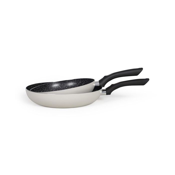 Set de 2 poeles aspect pierre - Livoo - MEN124GR - Gris