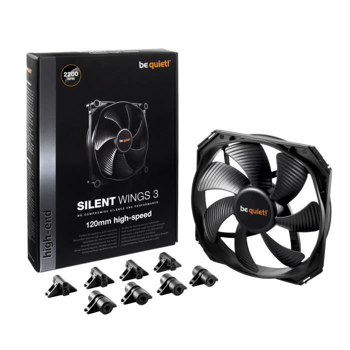 Be Quiet Ventilateur de boîtier SILENT WINGS 3 - 120mm - High-Speed