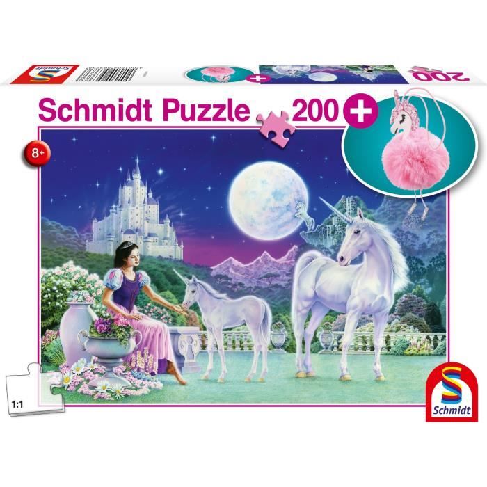 Puzzle - Avec porte-clé peluche - SCHMIDT SPIELE - Licorne - 200 pieces