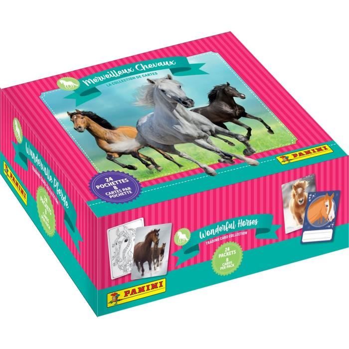 Scatola adesivi - PANINI - Collezione di carte per appassionati di cavalli - Contiene 24 buste da 8 carte