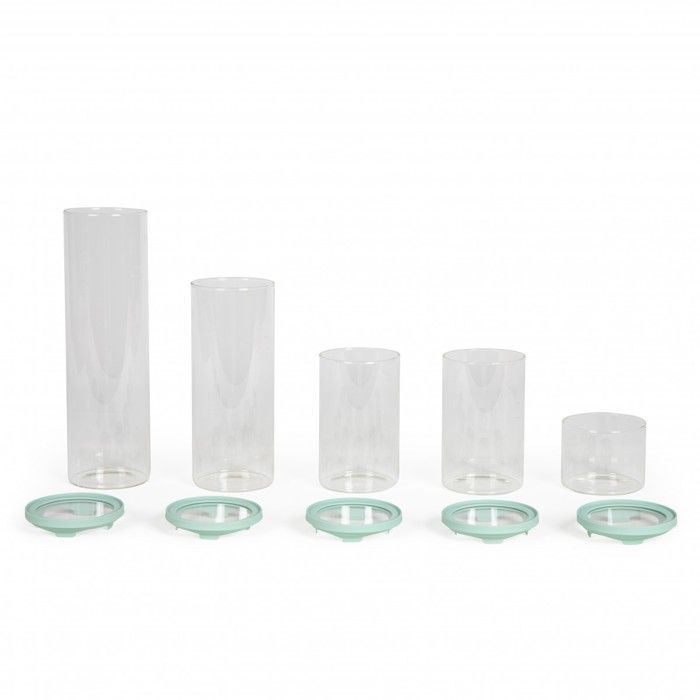 Image secondaire de Set de 5 bocaux de conservation - LIVOO - MEN399 - 450 ml - Verre borosciliate - Couvercle en silicone et verre