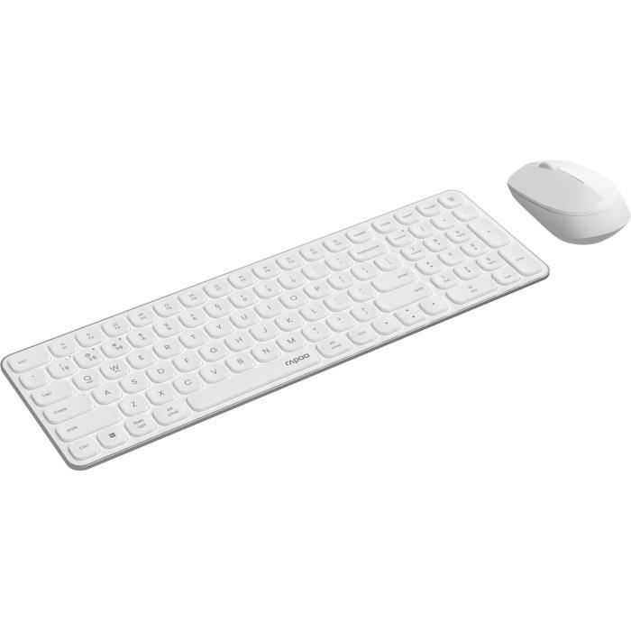 Image secondaire de Ensemble Clavier-Souris Sans Fil RAPOO 9310M Ultra-Slim Blanc