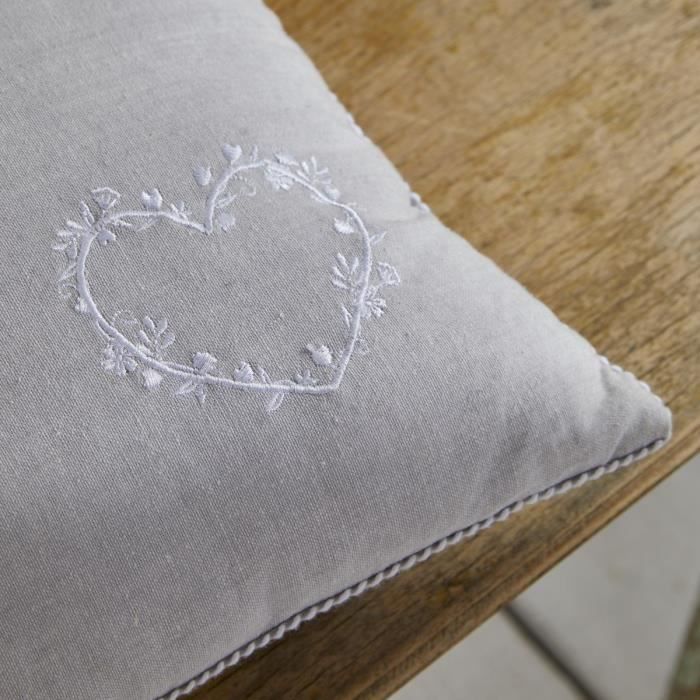 Cuscino - TODAY - CHARME - Chambray x Petite broderie Constance - 40 x 40 cm
