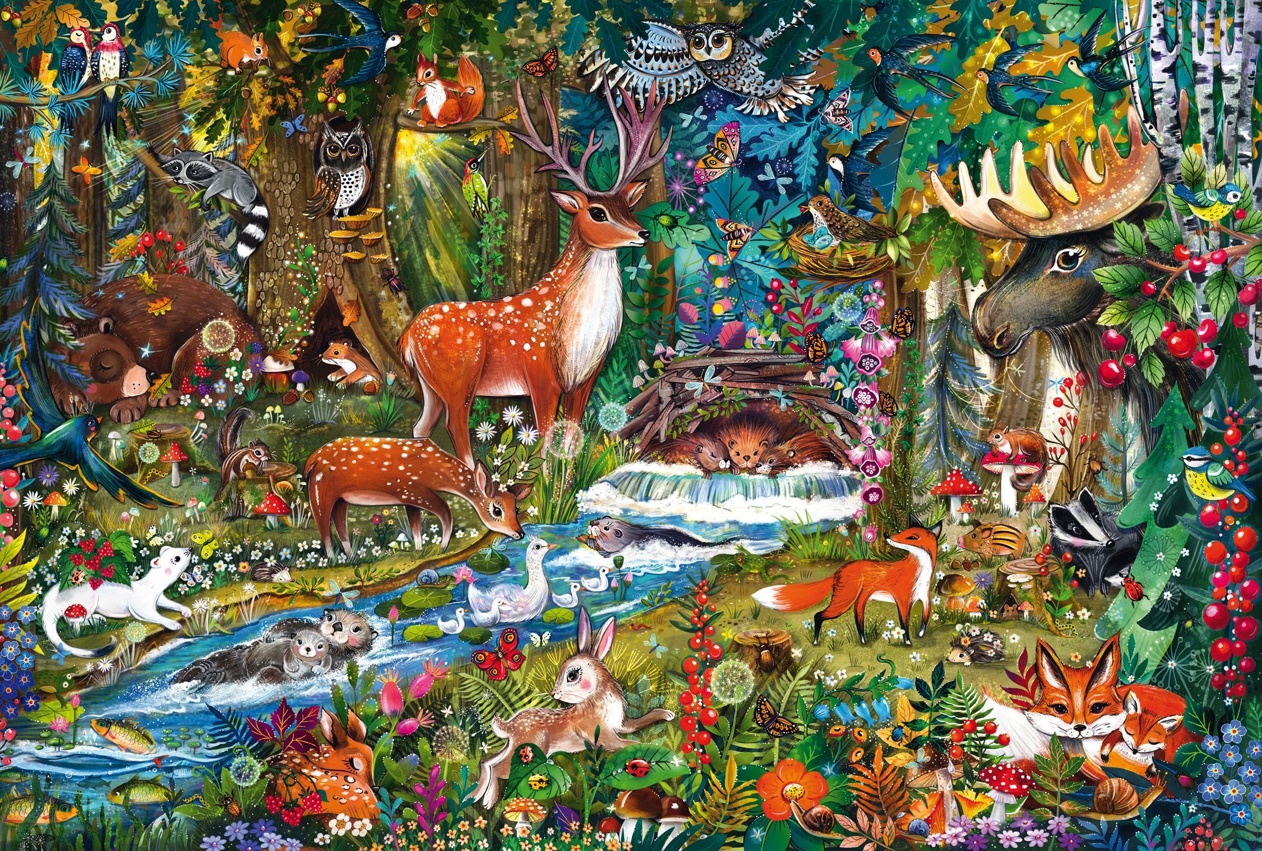 Image secondaire de Puzzle Animaux des Forêts d'Europe - 150 pièces - Schmidt Spiele