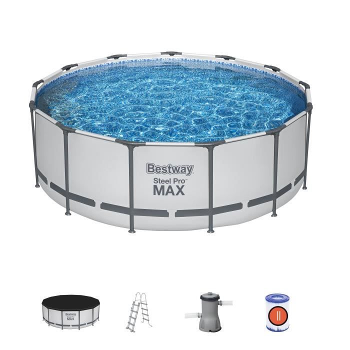 Kit Piscine Tubulaire Ronde Steel Pro Max BESTWAY - 396 x 122 cm avec Accessoires