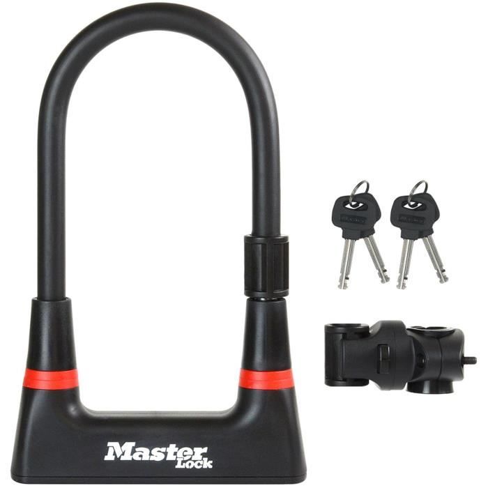 U-Lock Bike Lock - MASTER LOCK - 8279EURDPRO - Hardened Steel, Key, Certified