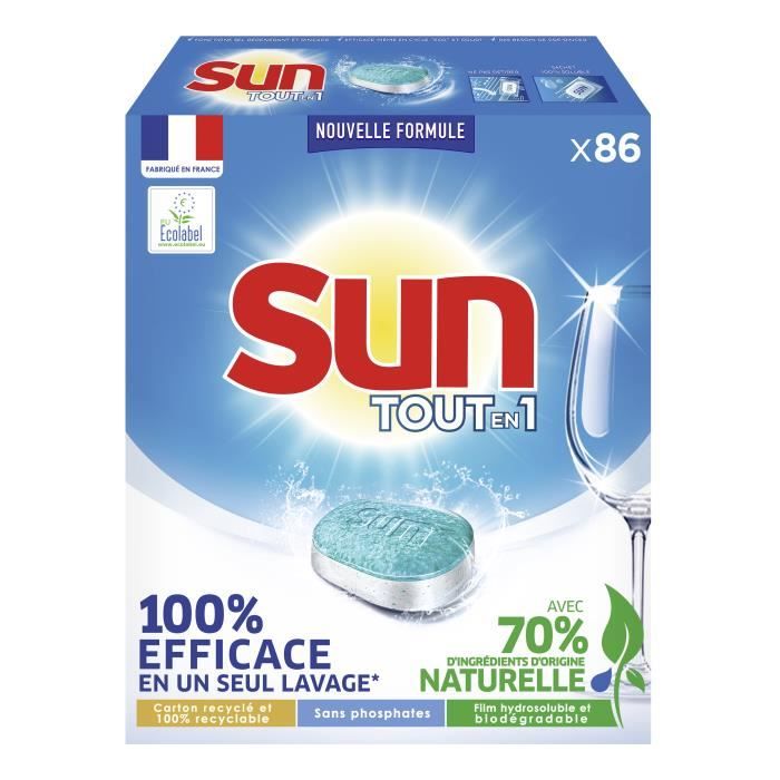 SUN Tablettes Lave -Vaisselle Tout en 1 Standard x 86 Lavages
