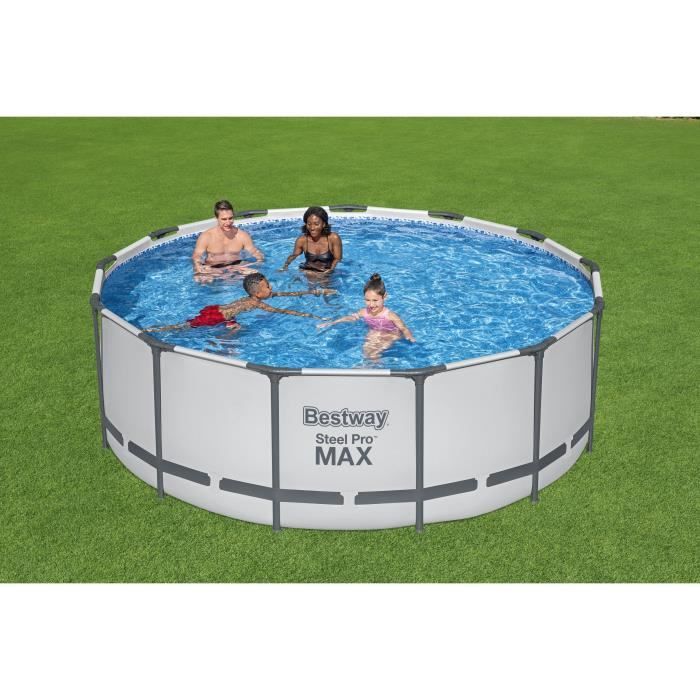 Image secondaire de Kit Piscine Tubulaire Ronde Steel Pro Max BESTWAY - 396 x 122 cm avec Accessoires