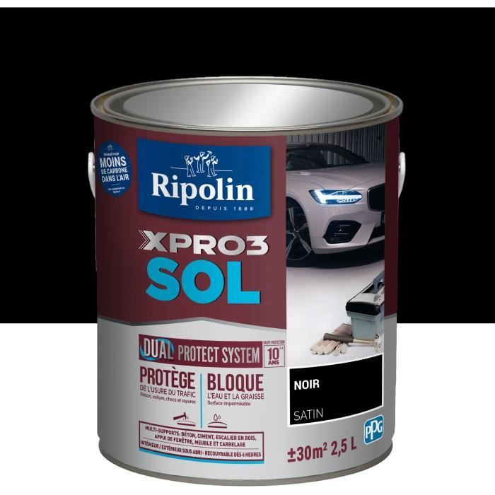 Image secondaire de Peinture sol - RIPOLIN - Noir - Mat - 2,5L