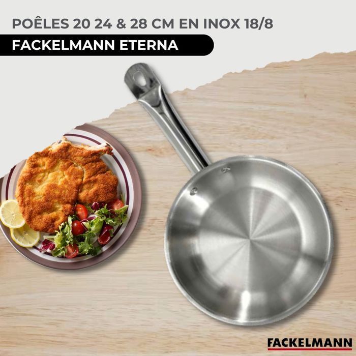 Image secondaire de Set de 3 poêles en inox Fackelmann Eterna - 20, 24 et 28 cm