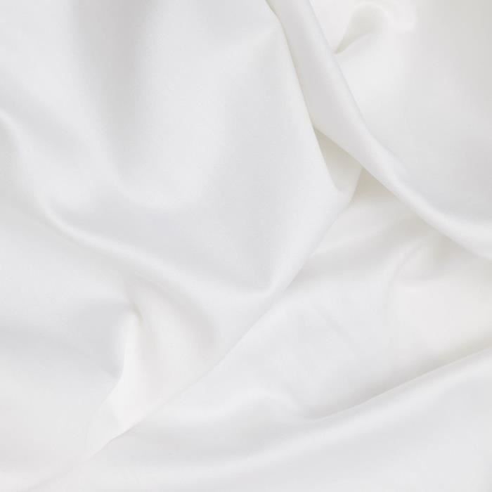 Image secondaire de Parure de lit - 1 housse de couette 220 x 240 cm + 2 taies d'oreiller 60 x 60 cm - Satiné 100% coton - Blanc