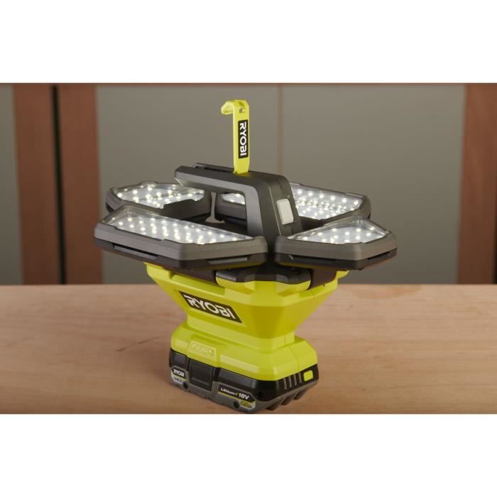 Image secondaire de Spot LED 360° - RYOBI - 18V - 3 intensités : 3 500 / 2 000 / 1 000 / 500 Lumens - 4 panneaux lumineux