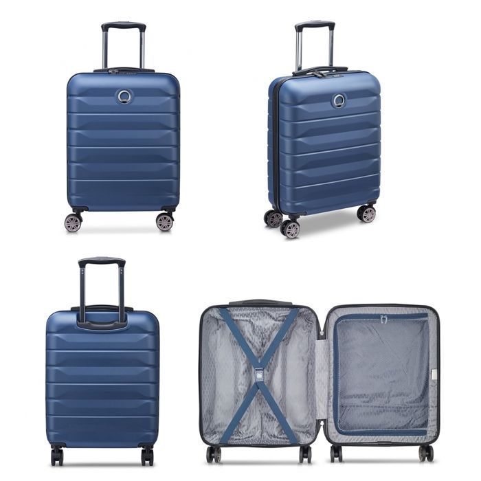 DELSEY PARIS - AIR ARMOUR - Valise cabine rigide slim - 55x40x20 cm - 34 litres - S - Bleu nuit