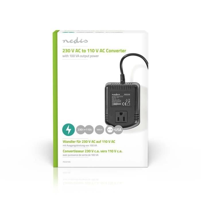 NEDIS Convertisseur d'alimentation 230 V c.c. - 110 V c.a. - 100 W
