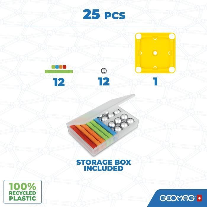 Image secondaire de Jeu de construction magnétique - GEOMAG - Supercolor - 25 pieces - Magnétique - Des 3 ans