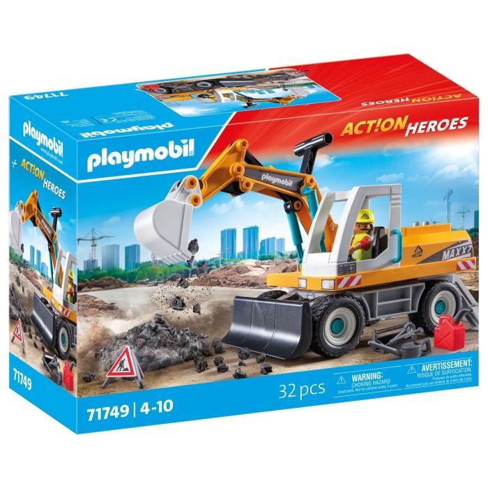 PLAYMOBIL 71749 Pelleteuse mécanique et ouvrier