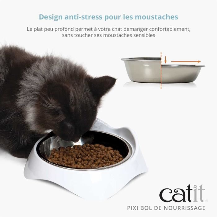Image secondaire de Gamelle pour chat - CATIT - PIXI - 200ml - Bols en acier inoxydable amovibles - Blanc