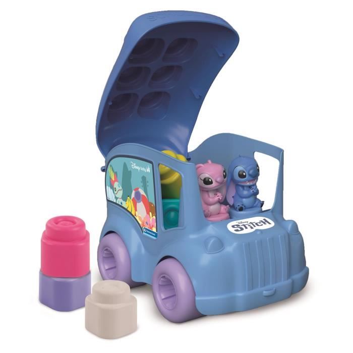 Image secondaire de Clementoni - Bus Stitch Clemmy - 6 cubes souples a empiler - 2 figurines - Éveil sensoriel et motricité fine - Pour bébé des 6 m