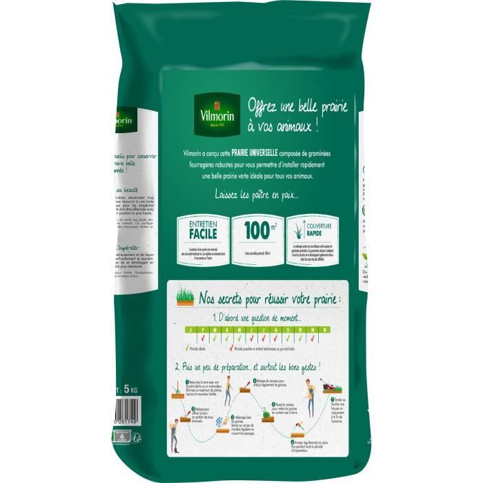 Image secondaire de Semences Prairie universelle VILMORIN - Sac 5 kg - 500 m² - Idéale pour vos animaux