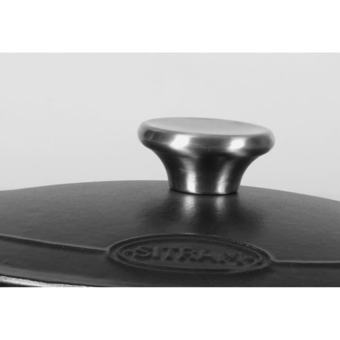 SITRAM Cocotte TRADIFONTE - 711075 - 4L Fonte émaillée ronde noir - Tous feux dont induction