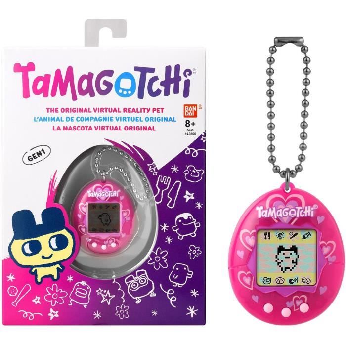 BANDAI - Tamagotchi - Tamagotchi originale - Lots of love - animale elettronico virtuale con schermo a colori, 3 pulsanti e giochi - 42975