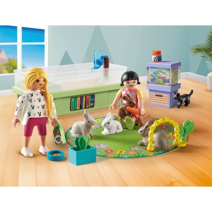 Image secondaire de PLAYMOBIL 71753 Animalerie avec enclos a lapins, My Life, Soin des animaux, 30 pieces, Des 4 ans