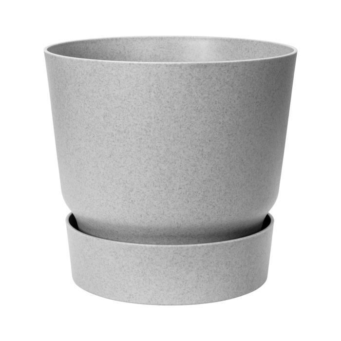 Vaso per fiori rotondo ELHO Greenville 30 - Esterno - Ø 29,5 x H 27,8 cm - Grigio cemento vivente