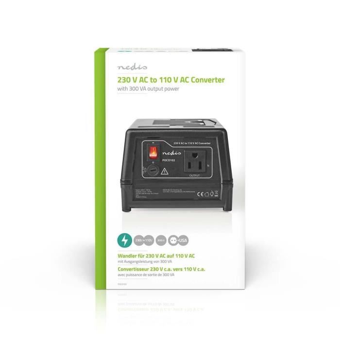 NEDIS Convertisseur d'alimentation 230 V c.c. - 110 V c.a. - 300 W