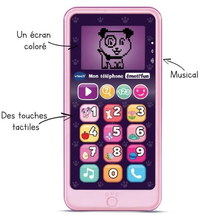 Image secondaire de Téléphone Éducatif Emoti'Fun VTECH - Jouet Rose pour Enfants
