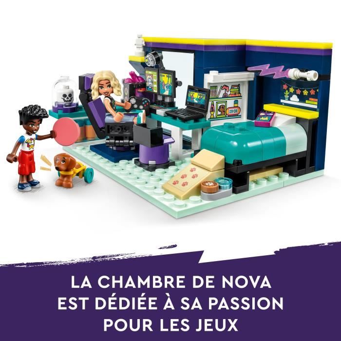 LEGO Friends 41755 La Chambre de Nova, Jouet sur le Theme du Gaming, avec Mini-Poupée