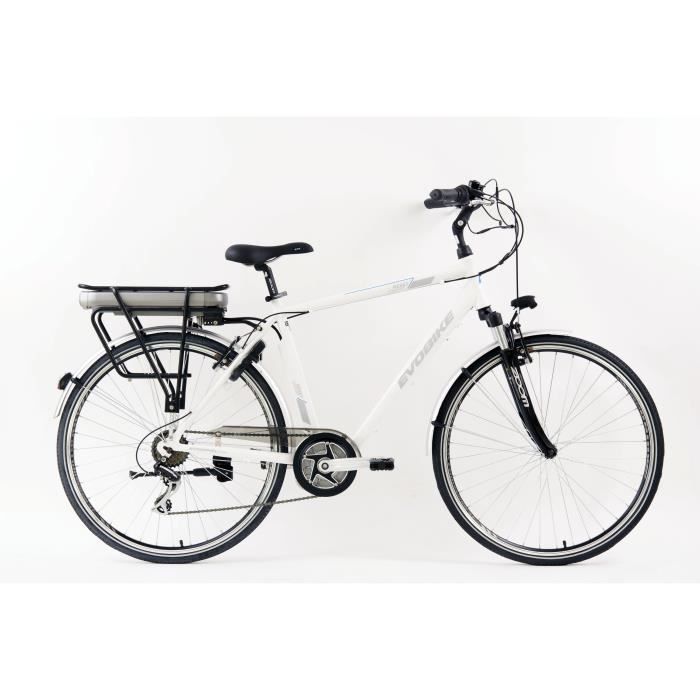 Vélo Evobike - Assistance électrique - Roues 28 - MINERVA - Homme - Blanc