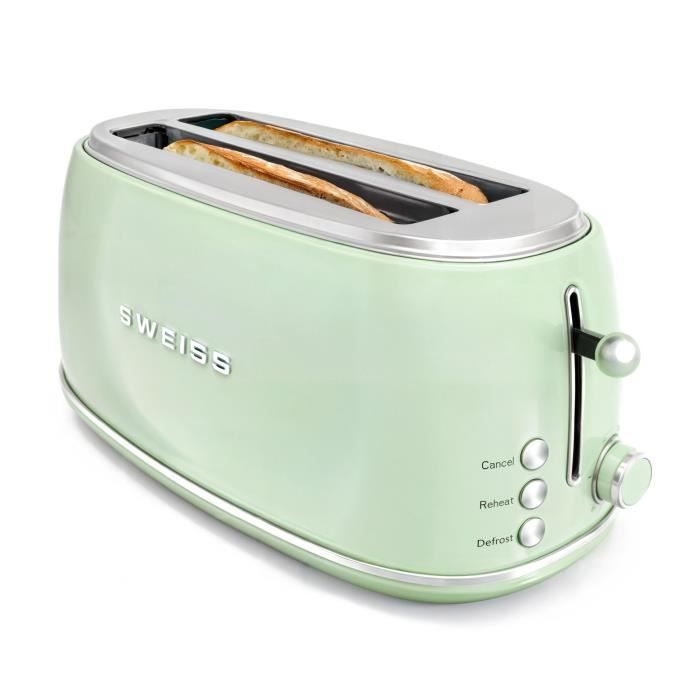 Image secondaire de Grille-pain vintage - SWEISS - GRV7 - 2 fentes - 1500 W - Vert