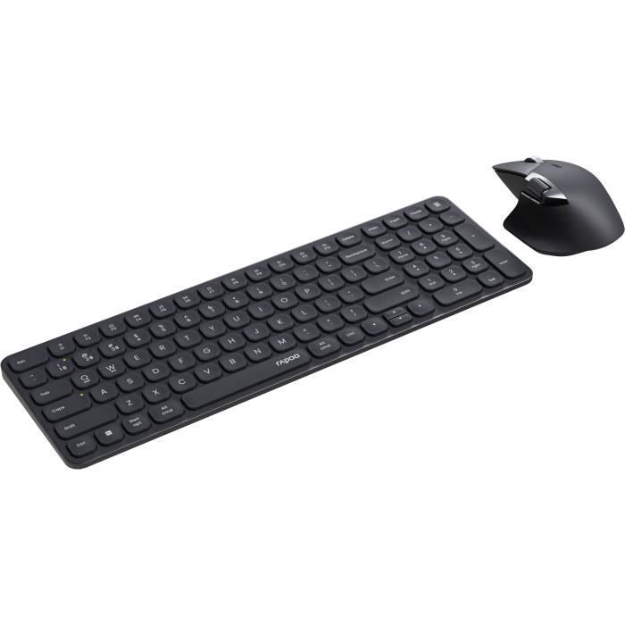 Image secondaire de Ensemble Clavier-Souris Sans Fil RAPOO 9760M Ultra-Slim Gris Foncé